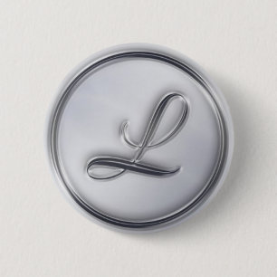 Badge Rond 5 Cm Monogramme "Lettre L"