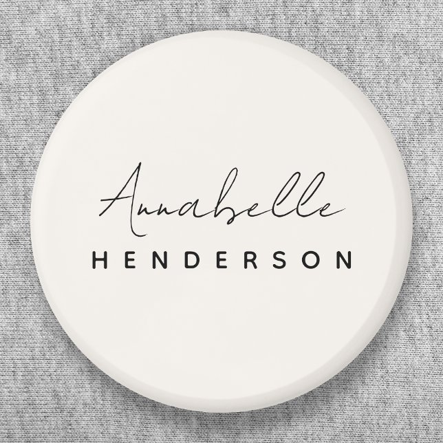 Badge Rond 5 Cm Monogramme Neutre | Moderne Minimaliste Élégant (Créateur téléchargé)