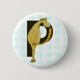 Badge Rond 5 Cm Monogramme P Foie flexible personnalisé