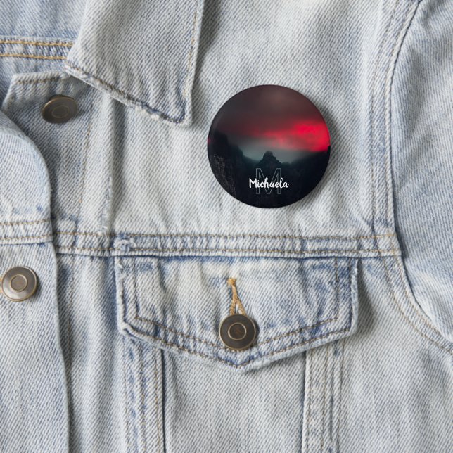 Badge Rond 5 Cm Monographie des nuages brûlants, du brouillard et  (En situation)
