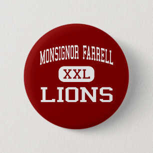 Badge Rond 5 Cm Monseigneur Farrell - lions - haut - Staten Island