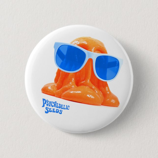Badge Rond 5 Cm Monsieur Blobbington The Orange Button (Devant)