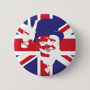 Badge Rond 5 Cm Monsieur Winston Churchill