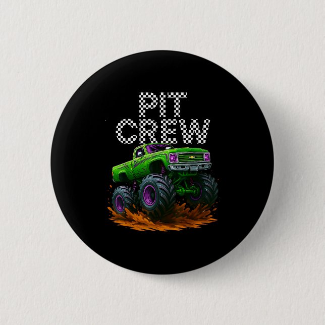 Badge Rond 5 Cm Monster Truck T Crew Family Matching Birthday Part (Devant)