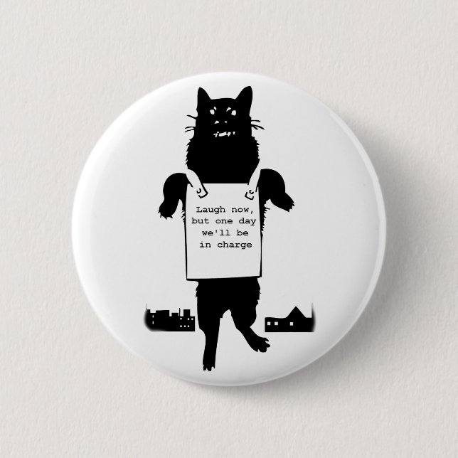 Badge Rond 5 Cm Monstre Cat (Devant)