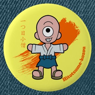 Badge Rond 5 Cm Monstre japonais mignon Hitotsume-kozo
