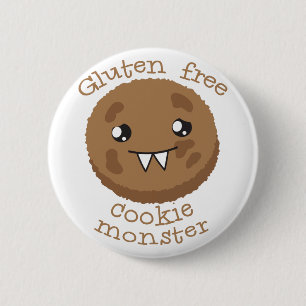 Badge Rond 5 Cm Monstre libre de biscuit de gluten