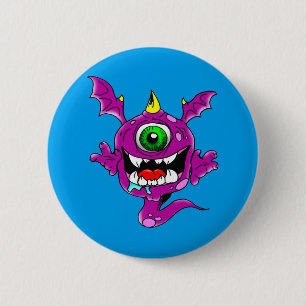 Badge Rond 5 Cm Monstre pourpre mignon de mangeur de personnes