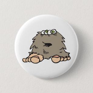 Badge Rond 5 Cm monstre Sasquatch poilu drôle