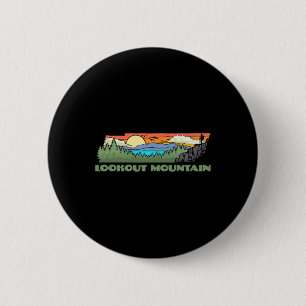 Badge Rond 5 Cm Mont Lookout Tennessee Nature Extérieur Randonnée 