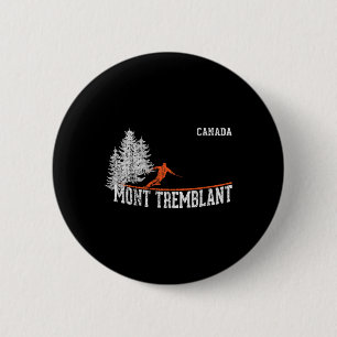 Badge Rond 5 Cm Mont Tremblant Can. Style des années 80. Ski vinta
