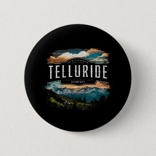 Badge Rond 5 Cm Montagnes de Telluride Colorado Randonnée Extérieu