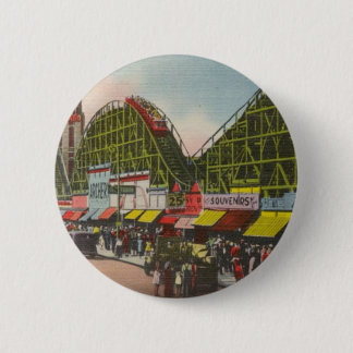Badge Rond 5 Cm Montagnes russes de tornade - plombs de Coney