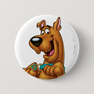 Badge Rond 5 Cm Montez les pattes de Scooby-Doo