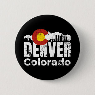Badge Rond 5 Cm Monts Denver Colorado