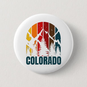 Badge Rond 5 Cm Monts du Colorado Rétro