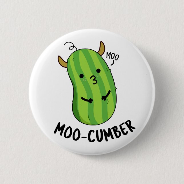 Badge Rond 5 Cm Moo-concombre Funny Veggie Cucumber Pun (Devant)