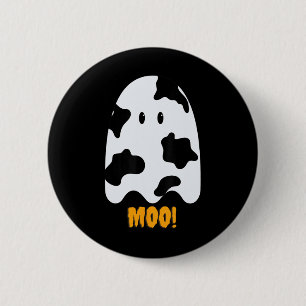 Badge Rond 5 Cm Moo ! Jolie vache amusante Imprimer Fantôme Hallow