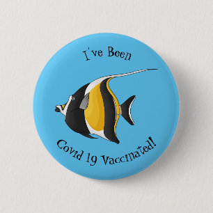 Badge Rond 5 Cm Moorish idol fish cartoon illustration