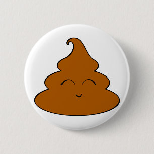 Badge Rond 5 Cm Morceau de Kawaii Poo de dunette mignonne Pooy de