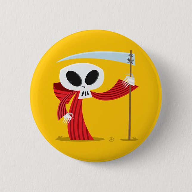 Badge Rond 5 Cm Mort rouge - Bouton (Devant)