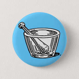 Badge Rond 5 Cm Mortier et pilon