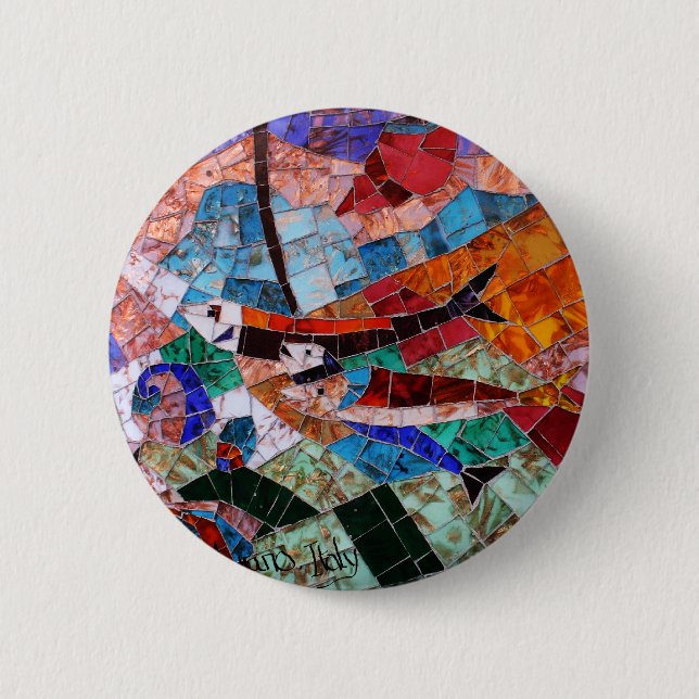 Badge Rond 5 Cm Mosaïque de Murano (Devant)