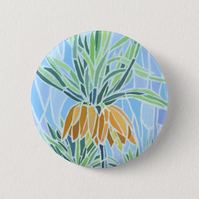 Badge Rond 5 Cm Mosaïque florale (Devant)