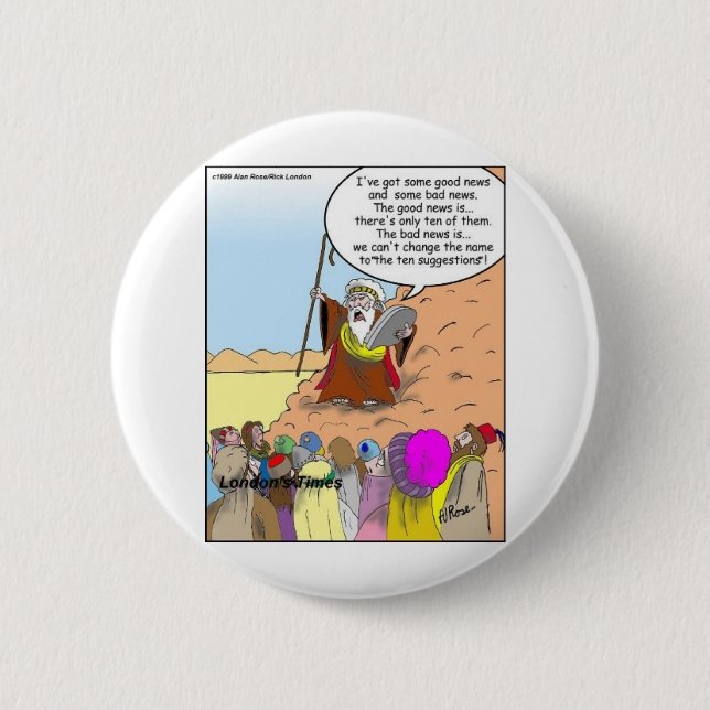 Badge Rond 5 Cm Moses & Les Dix Suggestions Drôle Cadeaux & Tee -  (Devant)