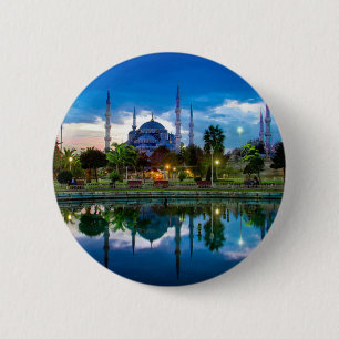 Badge Rond 5 Cm Mosquée bleue d'Istanbul en Turquie