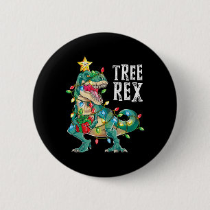Badge Rond 5 Cm Most Wonderful Christmas Co Dinosaur Noël Arbre de