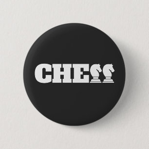 Badge Rond 5 Cm Mot d'échecs Chevaliers blancs Stratégie créative
