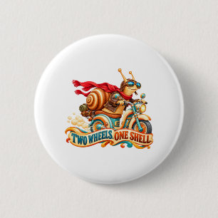 Badge Rond 5 Cm Motard Escargot – Deux Roues Une Coquille