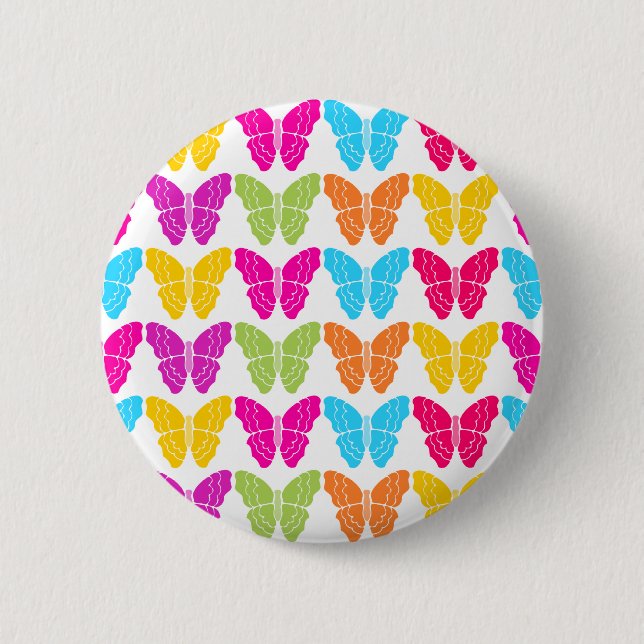 Badge Rond 5 Cm Motif à papillon arc-en-ciel mignon (Devant)