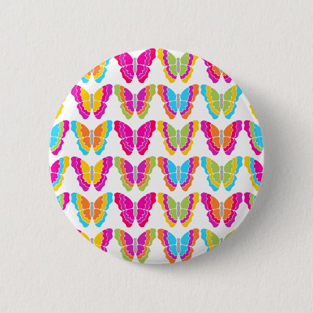 Badge Rond 5 Cm Motif à papillon arc-en-ciel mignon (Devant)