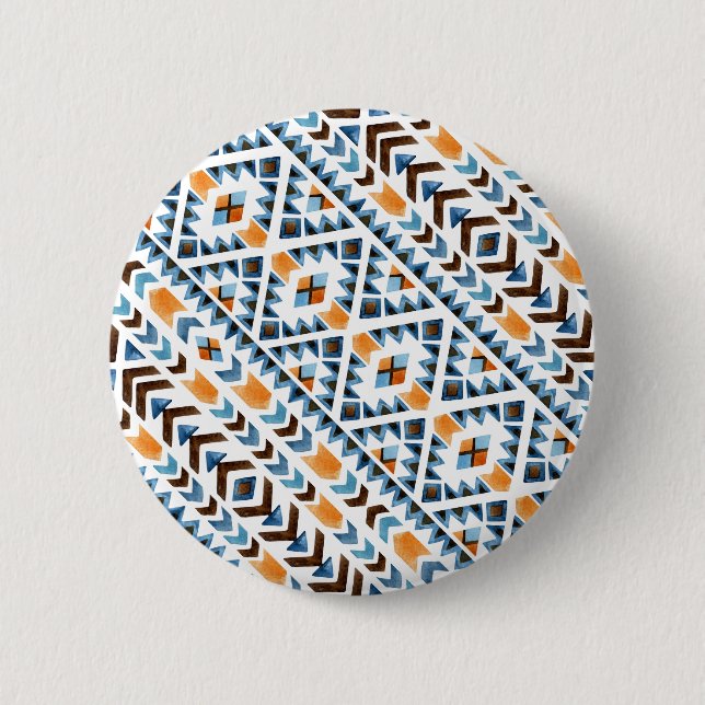 Badge Rond 5 Cm Motif aztèque à l'aquarelle (Devant)