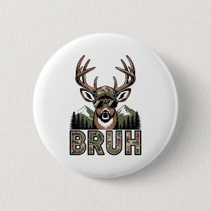 Badge Rond 5 Cm Motif camouflage Cerf de Camouflage Cerf Chasse Dr