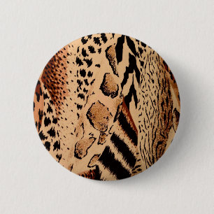 Badge Rond 5 Cm Motif Cheetah