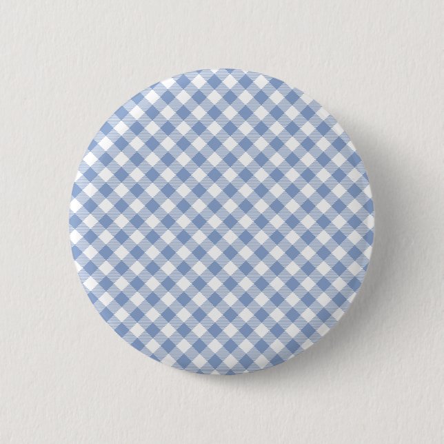 Badge Rond 5 Cm Motif classique En vichy bleu coché (Devant)