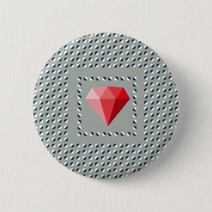 Badge Rond 5 Cm Motif dansant Illusion d'optique Rubis 
