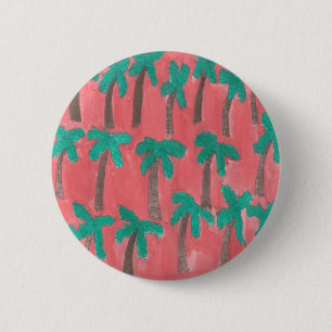 Badge Rond 5 Cm Motif d'aquarelle Palm Tree
