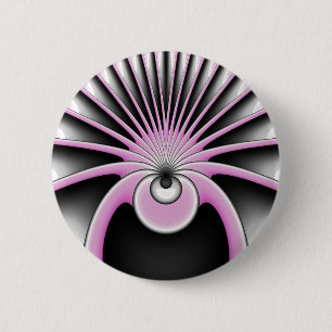 Badge Rond 5 Cm Motif d'art fractal Abstrait moderne