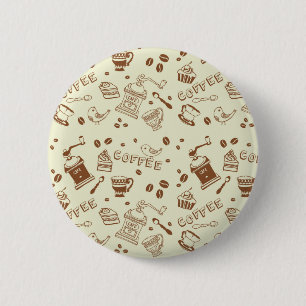 Badge Rond 5 Cm Motif de café