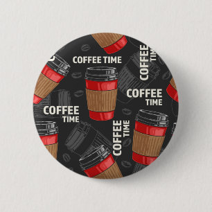 Badge Rond 5 Cm Motif de café