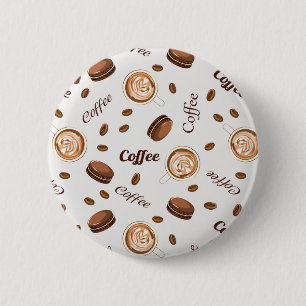 Badge Rond 5 Cm Motif de café