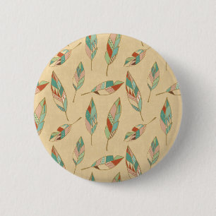 Badge Rond 5 Cm Motif de corail de plume d'étape   de Geo de