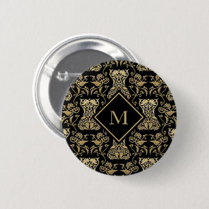 Badge Rond 5 Cm Motif de Damas de Corse Florale