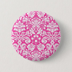 Badge Rond 5 Cm Motif de damassé de roses indien