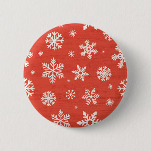 Badge Rond 5 Cm Motif de flocon de neige de Noël