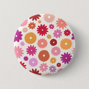Badge Rond 5 Cm Motif de floraisons colorées